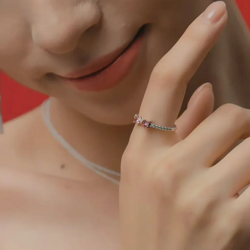 925 Sterling Silver Crown Love Heart Moon Engagement Ring for Women Luxury Jewelry