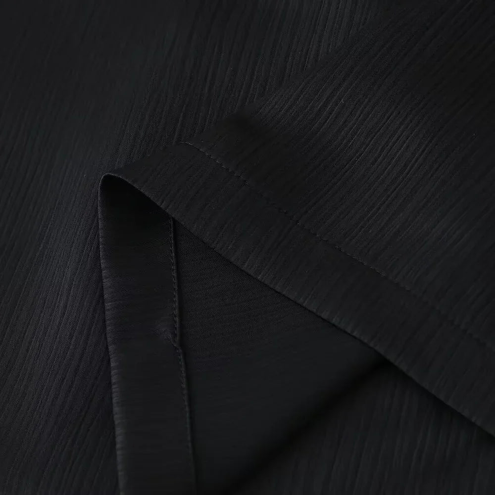 Women's Double Breasted Suit Jacket and Pants Set with Wrinkle Effect for Spring and Summer Fashion