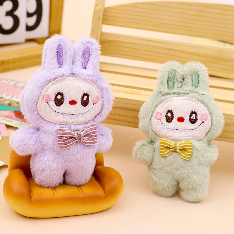 Kawaii Cartoon Labubu Plush Keychain Doll Cute Anime Pendant for Girls Birthday Gifts and Backpack Accessories