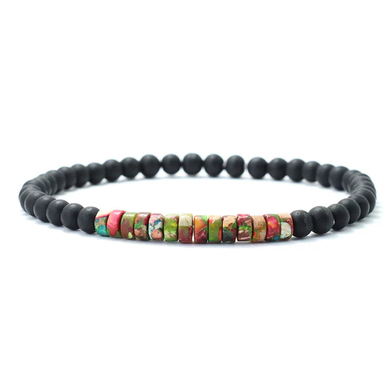 Minimalist 4mm Emperor Onyx Bead Bracelet for Meditation and Yoga Unisex Fashion Jewelry