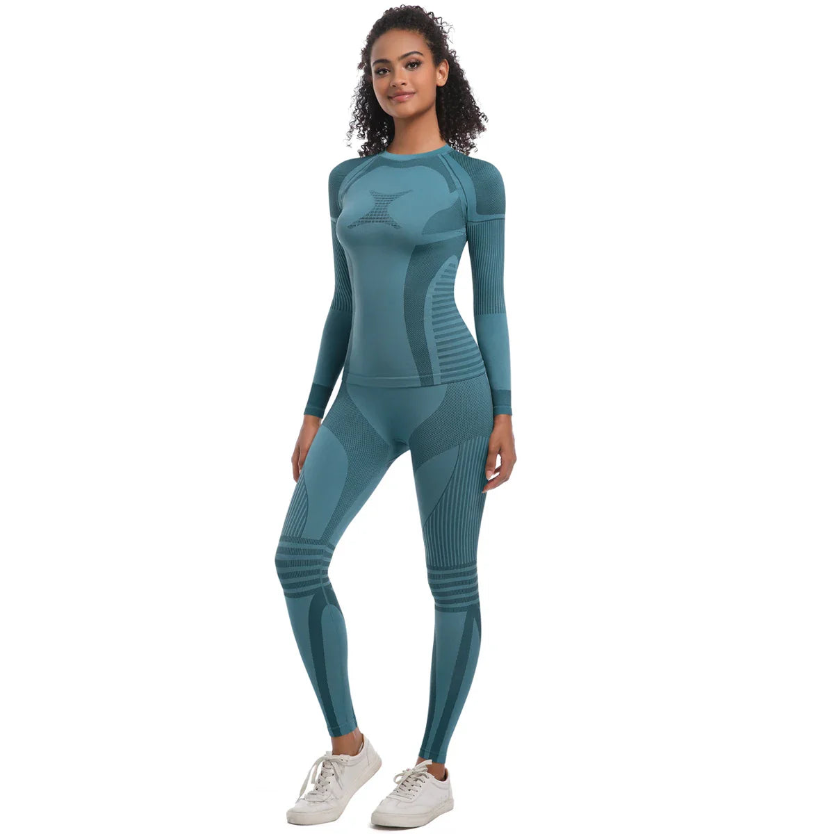 Women Thermal Skiwear Set Yoga and Fitness Workout Suit for Skiing Snowboarding Running and Exercise