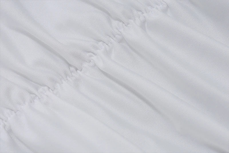 Elegant Y2K Lace See-Through Long Sleeve Crop Top with Ruched Slim Skinny Mini Skirt Two-Piece Set for Women