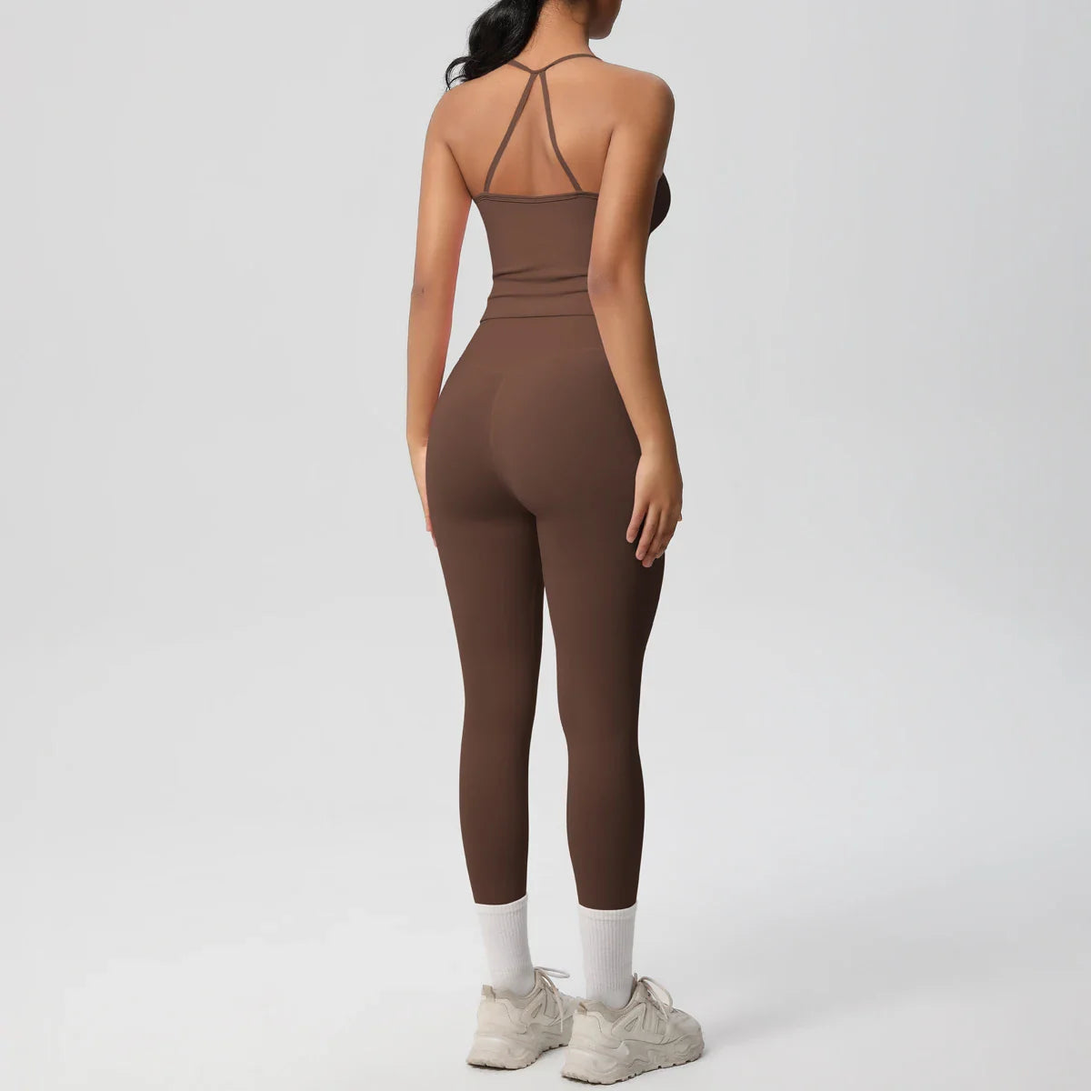 2PCS Nude Feeling Women's Yoga Set with Sports Bra and Leggings for Gym Fitness and Running