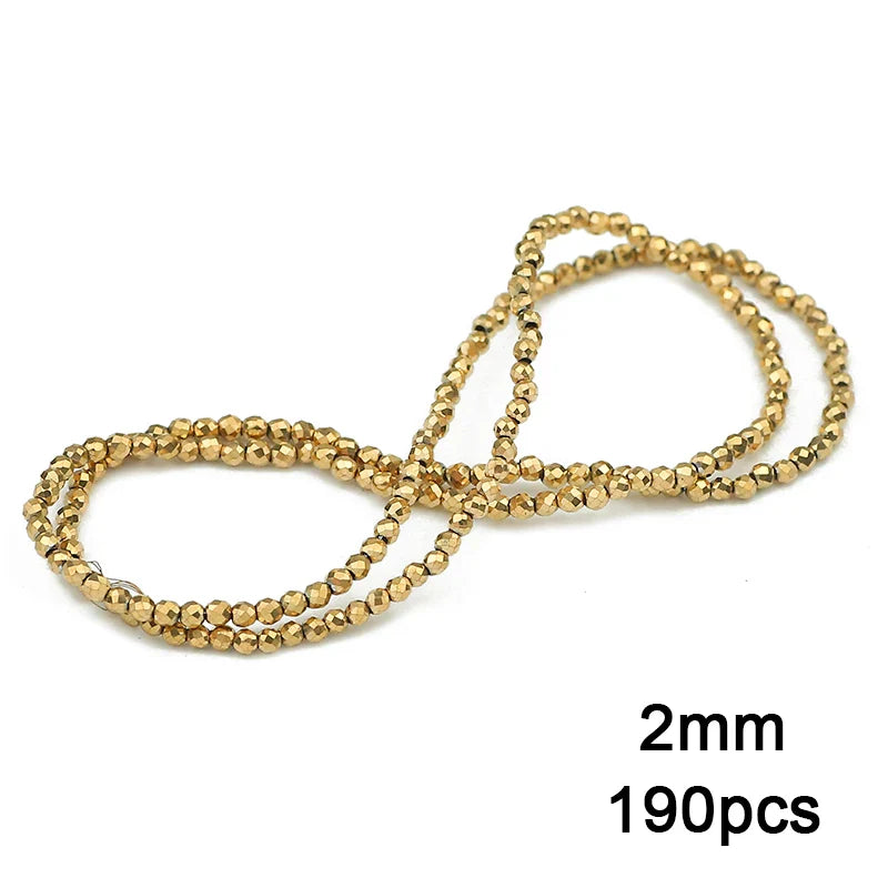 Hematite Natural Stone Gold Plated Loose Beads for DIY Jewelry Making - Star and Heart Shapes