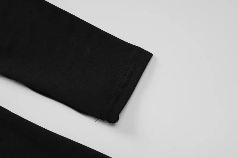 Lace Up Bandage Maxi Dress Black Long Sleeve Bodycon