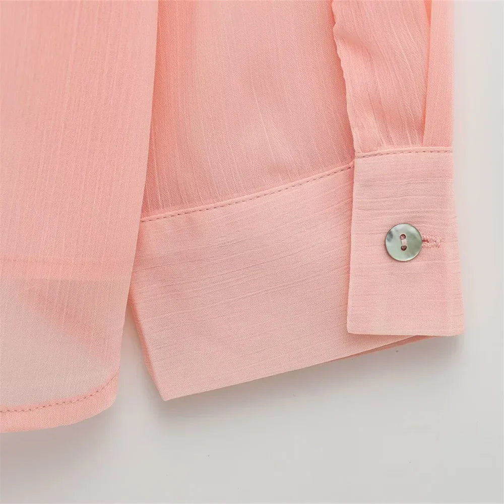 Women's Casual Simple Shirt with Raised Front Design for Stylish Spring Vibes and Effortless Elegance