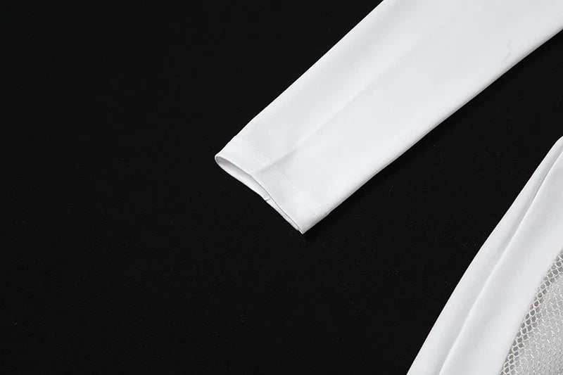 Mesh Patchwork One Sleeve Jumpsuit for Women Hipster Incline Shoulder Sheath Flare Overalls Autumn Streetwear