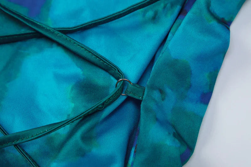 Floral Spaghetti Straps Maxi Dress Backless Evening Party