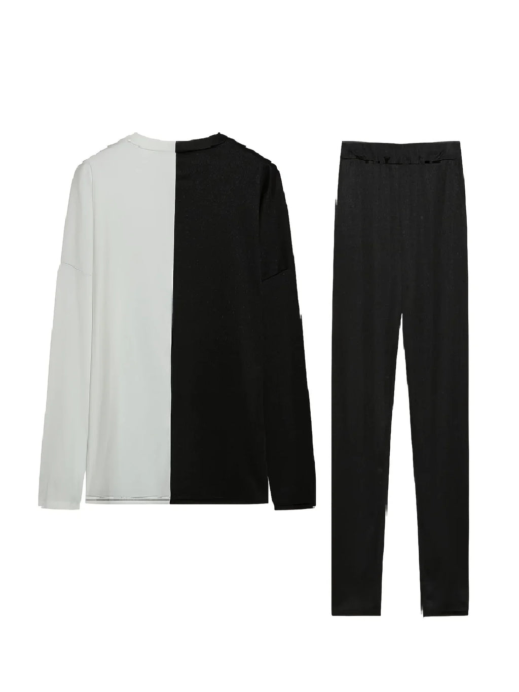 Women's Fashion Contrast Printed Long Sleeve Loose Casual Suit for Autumn and Winter