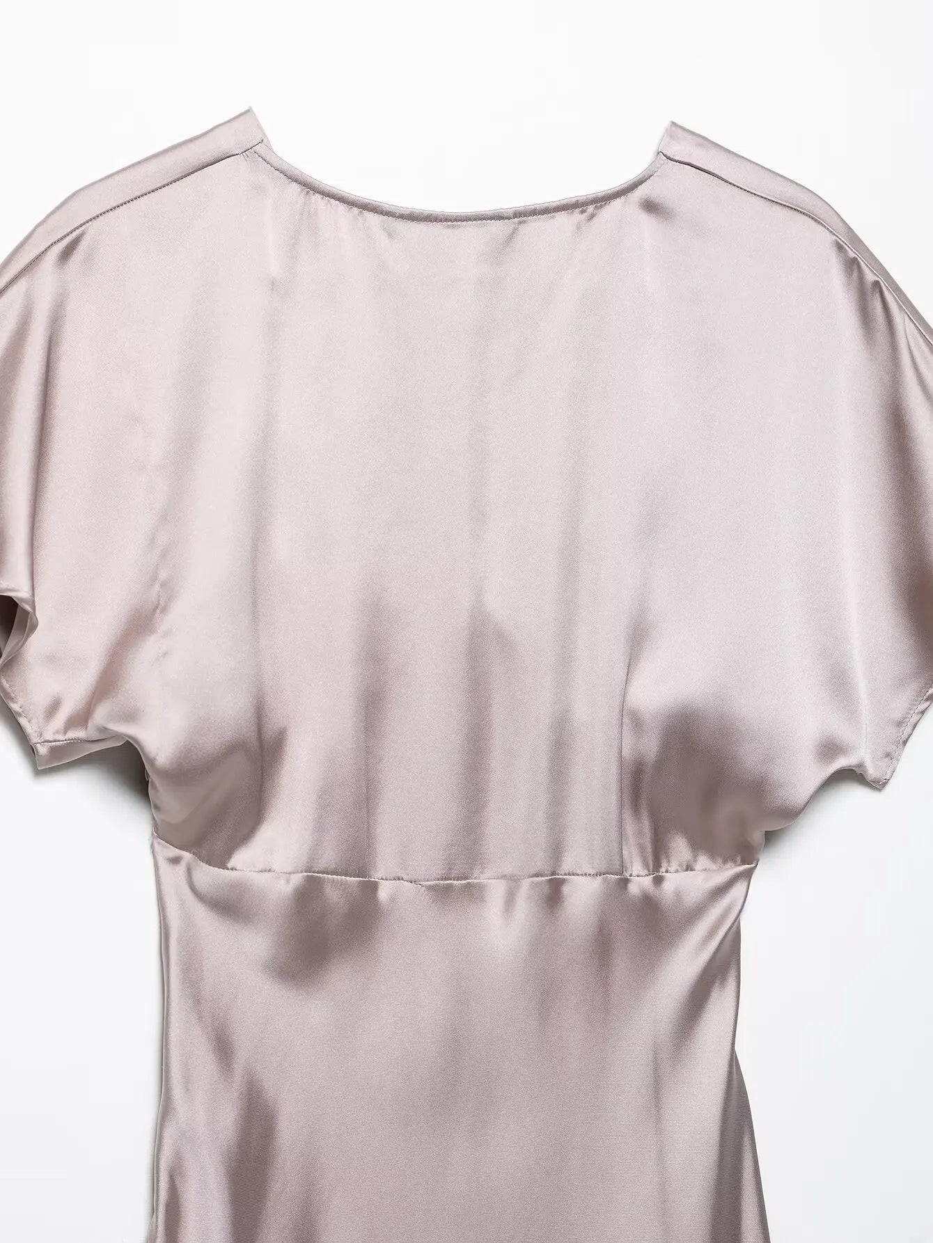 Satin V Neck Long Dress For Women Elegant Party Gown