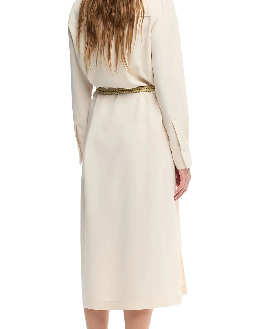 Beige Long Sleeve Dress For Women For Work And Office