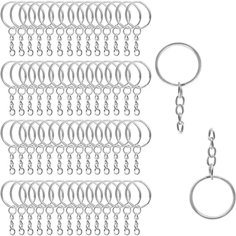 25mm Metal Circular Buckle Set of 50 Durable Flat Rings for DIY Crafts and Keychains