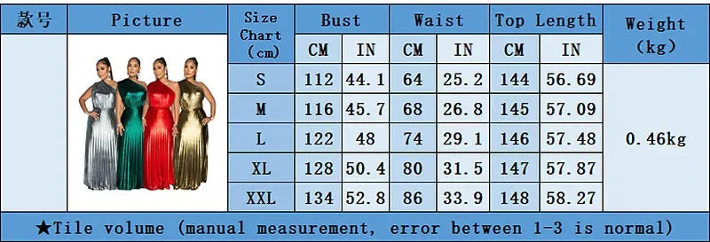 One Shoulder Metallic Pleated Maxi Dress Evening Gown