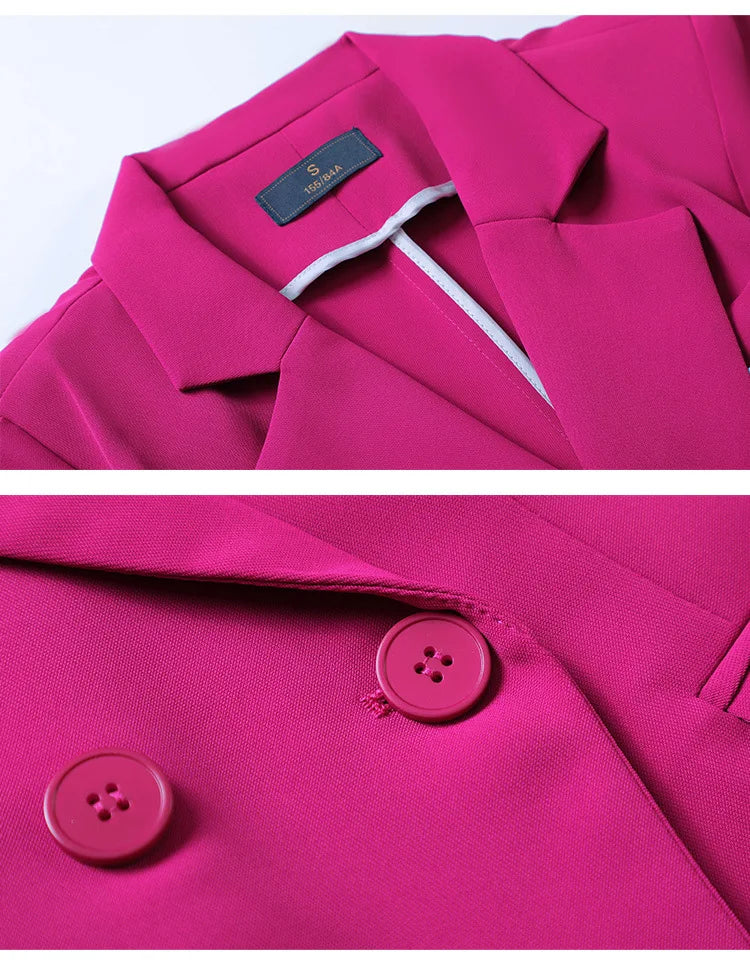 Purple Womens Two Piece Pantsuit Set For Office Work