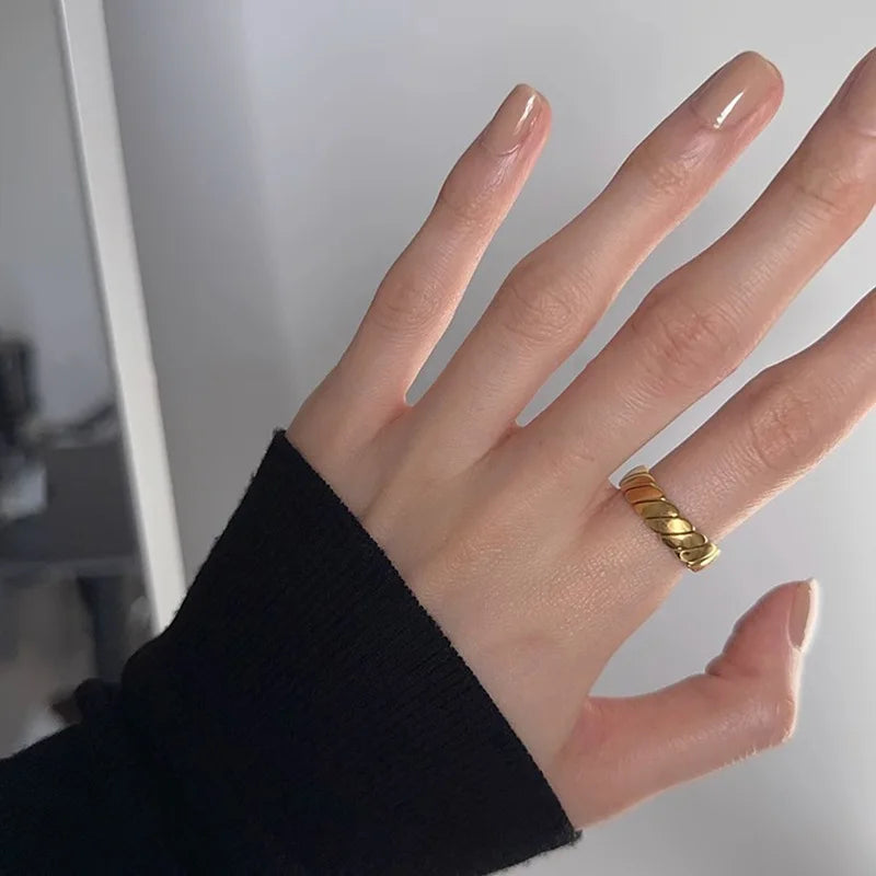 925 Sterling Silver Cross Hollow Chain Geometric Finger Ring Creative Party Jewelry Gift