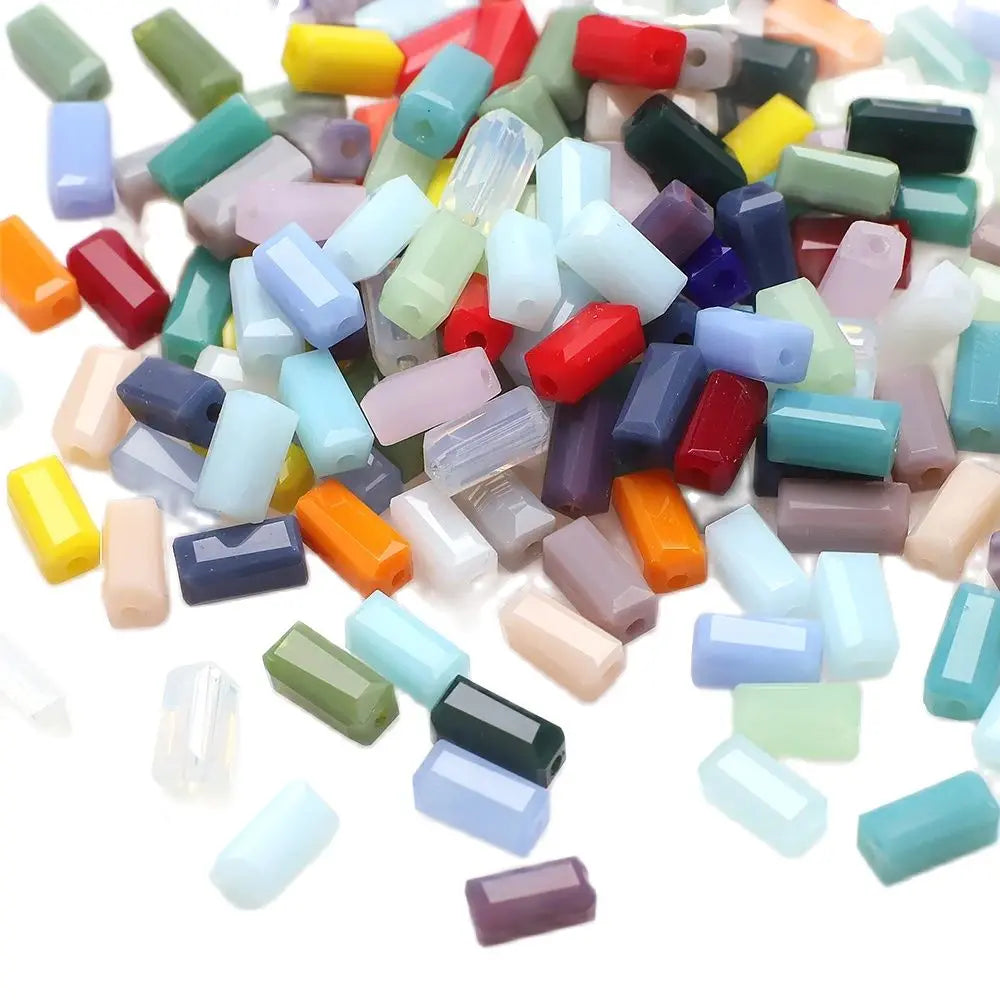 75Pcs 3X6mm Rectangle Crystal Beads for Jewelry Making and DIY Bracelet Accessories