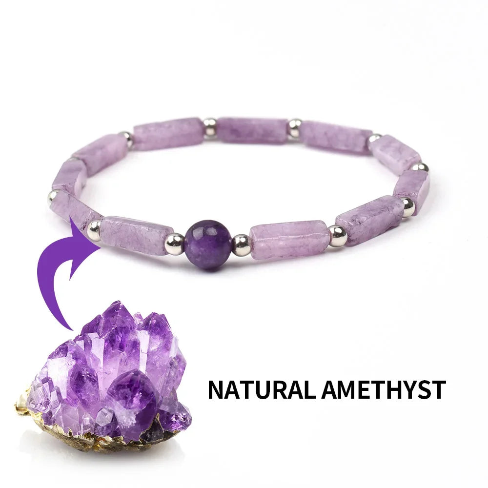 Natural Amethyst Slimming Bracelet for Women with Healing Energy for Weight Loss and Fatigue Relief