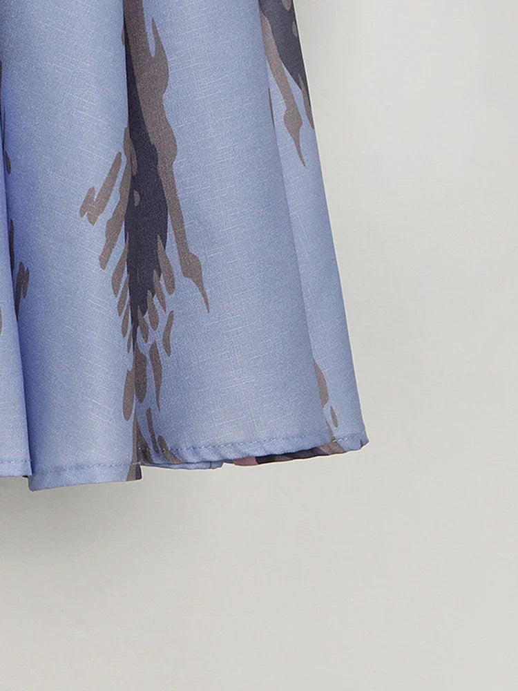 Printed Lantern Sleeve Dress For Women Summer Lightweight