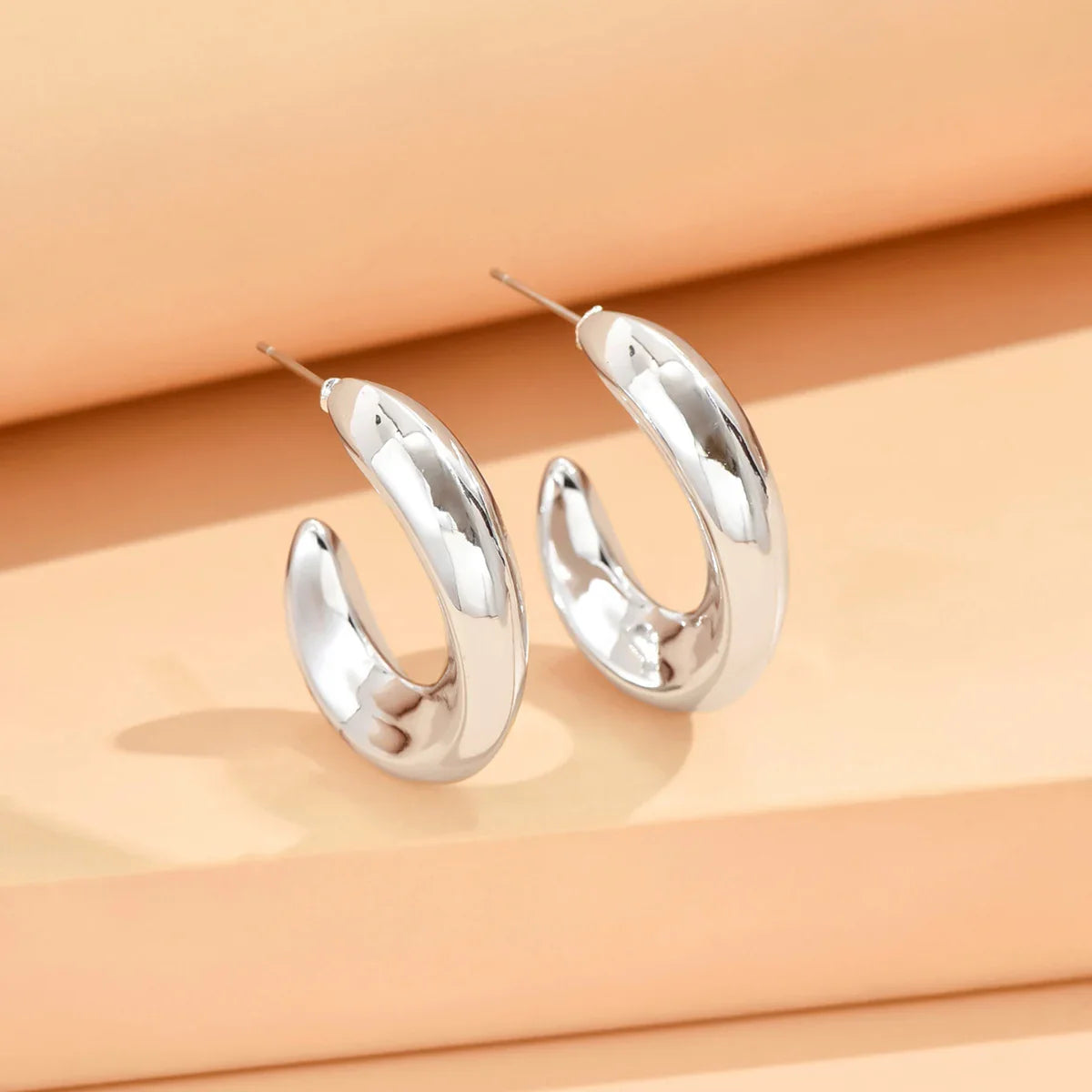 Geometric Irregular Metallic Color Earrings for Women Minimalist Trendy Jewelry Gift