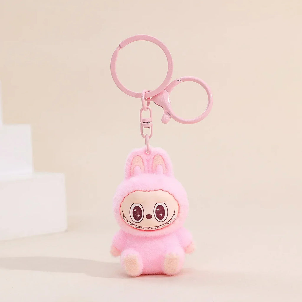 Kawaii Labubu Doll Keychain Cute PVC Pendant Toy Phone Bag Charm Car Accessories