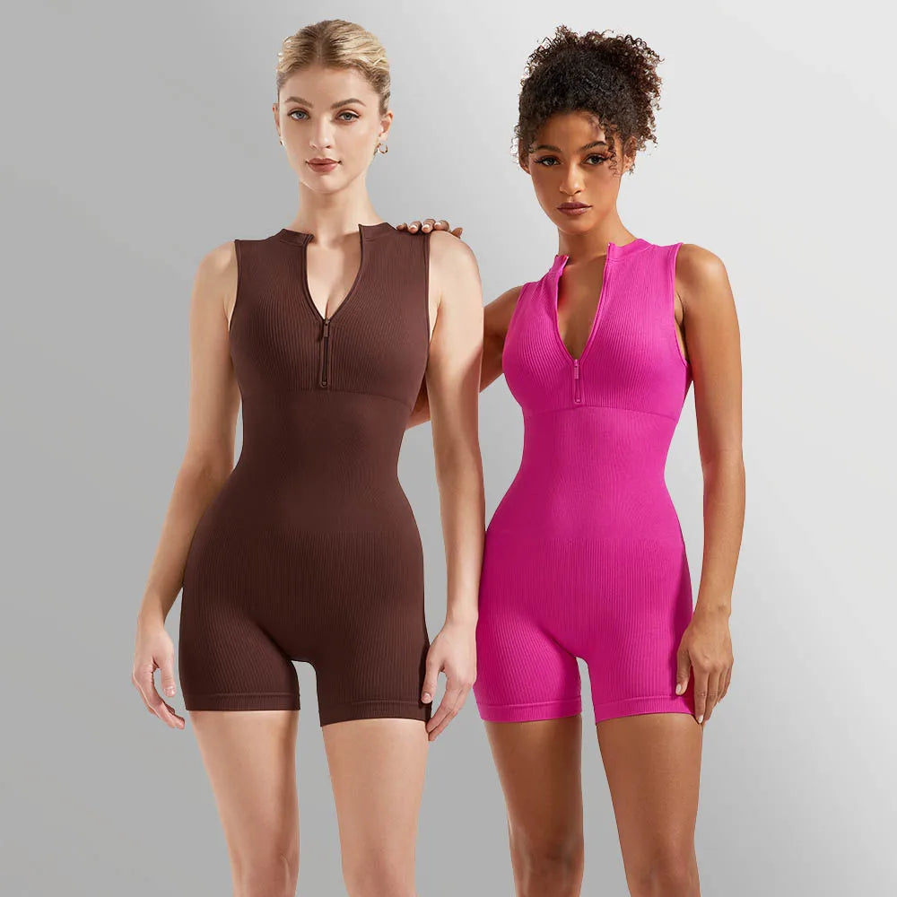 Zipper XL Size Sleeveless Jumpsuit Bodysuit for Women Summer Romper Overalls Streetwear Fashion Outfits