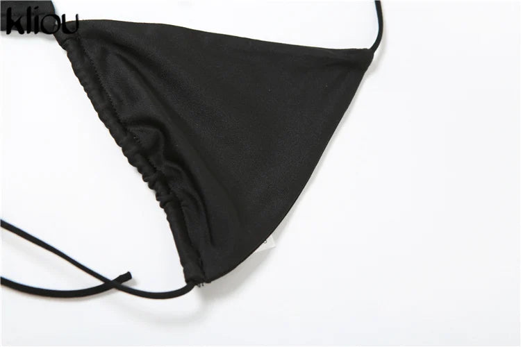 Mesh Halter Neck Two Piece Set For Women Sheer Swinging Crop Top With Solid Long Skirt Sexy Summer Midnight Outfit