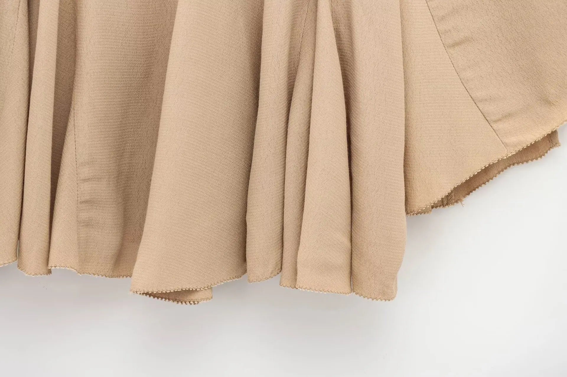 Womens Lace Up Mini Dress With Flared Sleeves Pleated