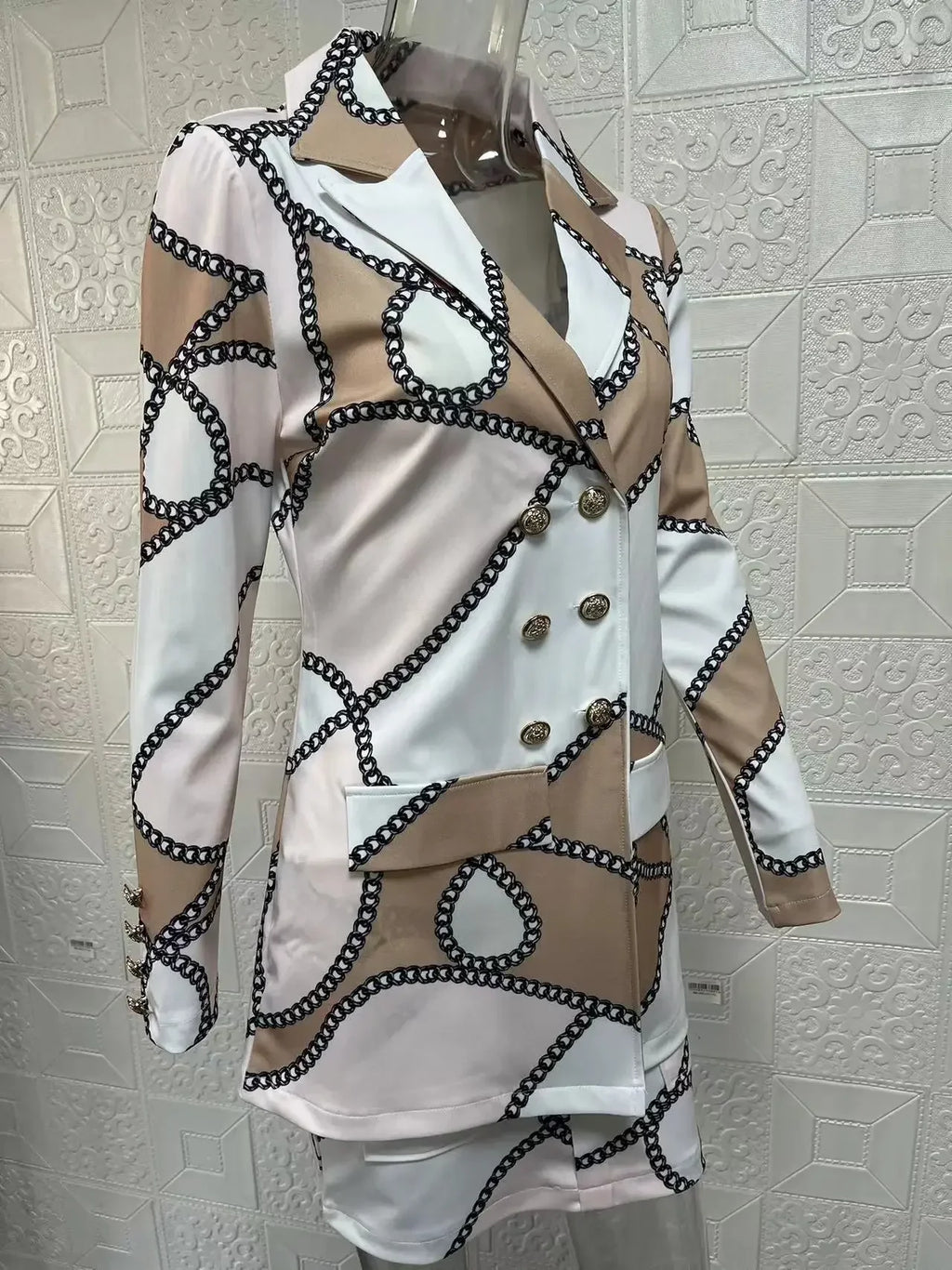 Elegant Plaid Two-Piece Mini Dress Set for Women Casual Chic Skirt and Jacket Outfit Spring Autumn Fashion