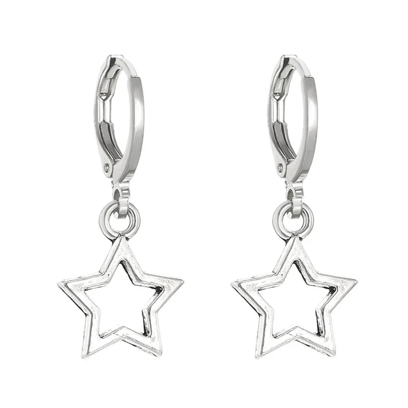 Creative Star Hoop Earrings for Women Cute Mini Holiday Jewelry Gifts
