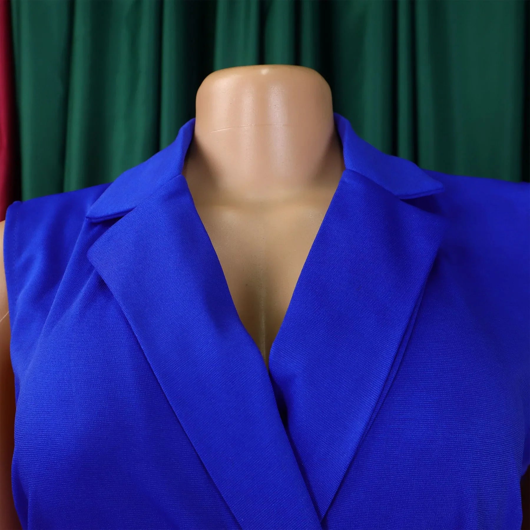 Elegant Sleeveless Jumpsuit with Turn Down Collar High Waisted V Neck Straight Leg Romper for Women Birthday Party Overalls