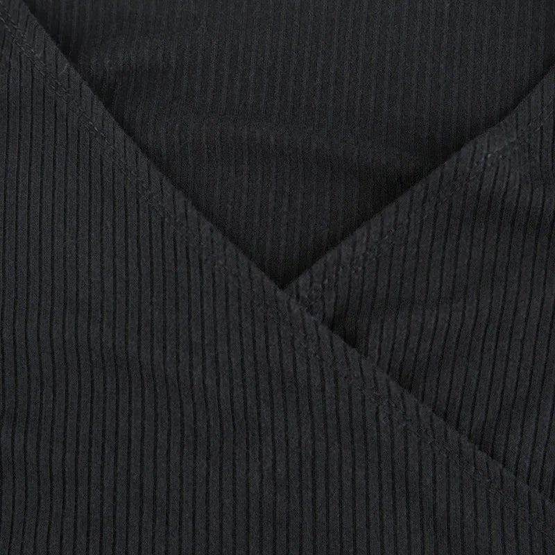 Womens V Neck Long Sleeve Slim Fit Dress With Ruffle Edge