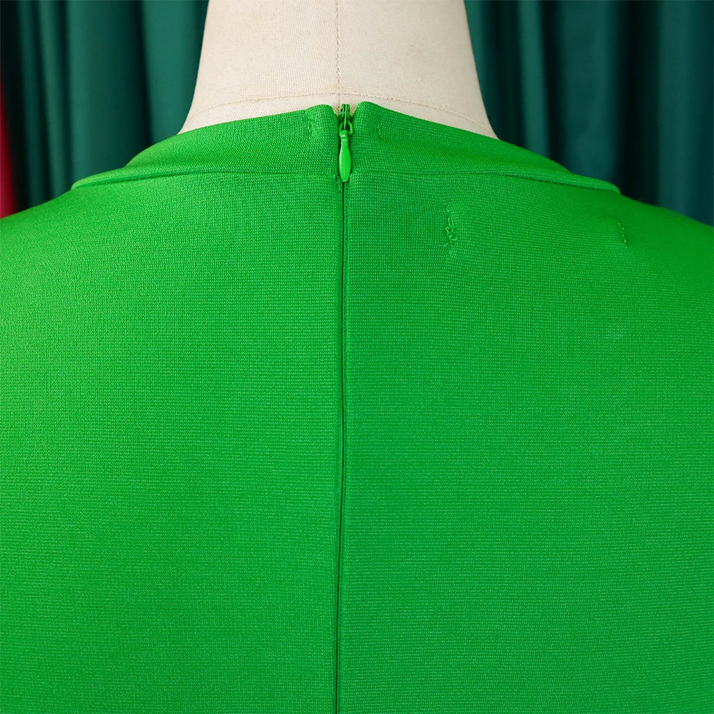 Elegant Party Dress For Women O Neck Pleated A Line Midi