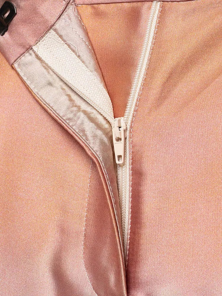 Women Tie Dye Two Piece Set Casual V Neck Waistcoat and Wide Leg Trousers with Shoulder Pads