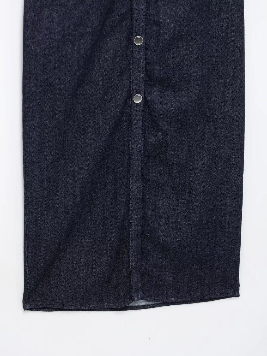 Navy Blue Pleated Denim Midi Dress for Women Short Sleeves