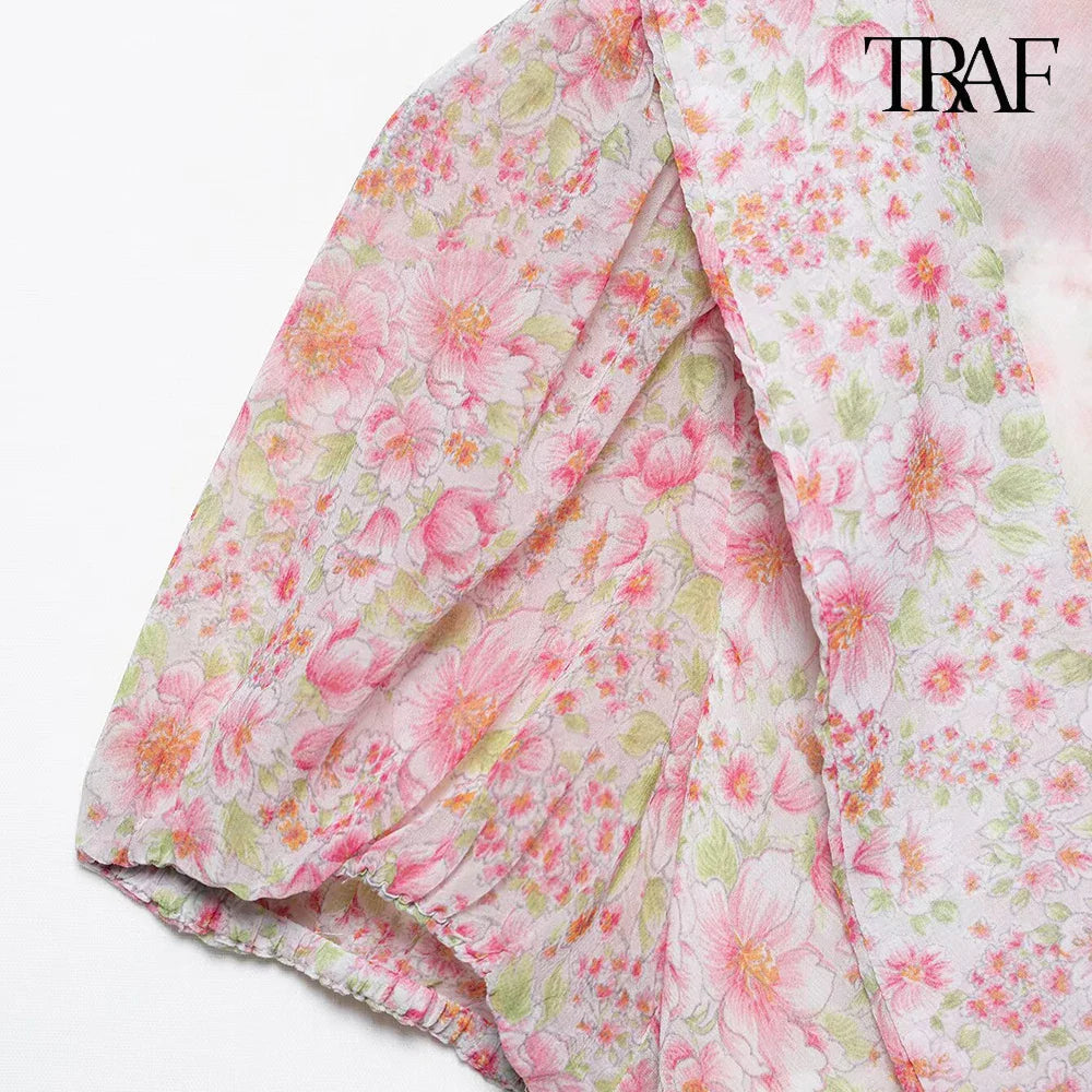 Floral Sweetheart Neck Mini Dress For Beach Party Wear