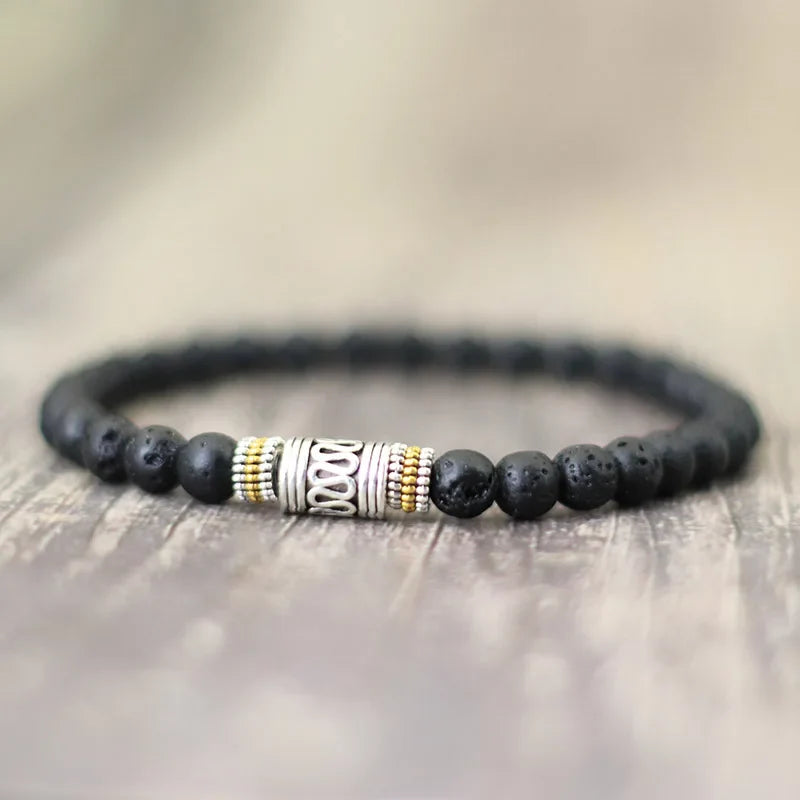 Minimalist 6mm Natural Stone Yoga Bracelet for Meditation and Spiritual Practice