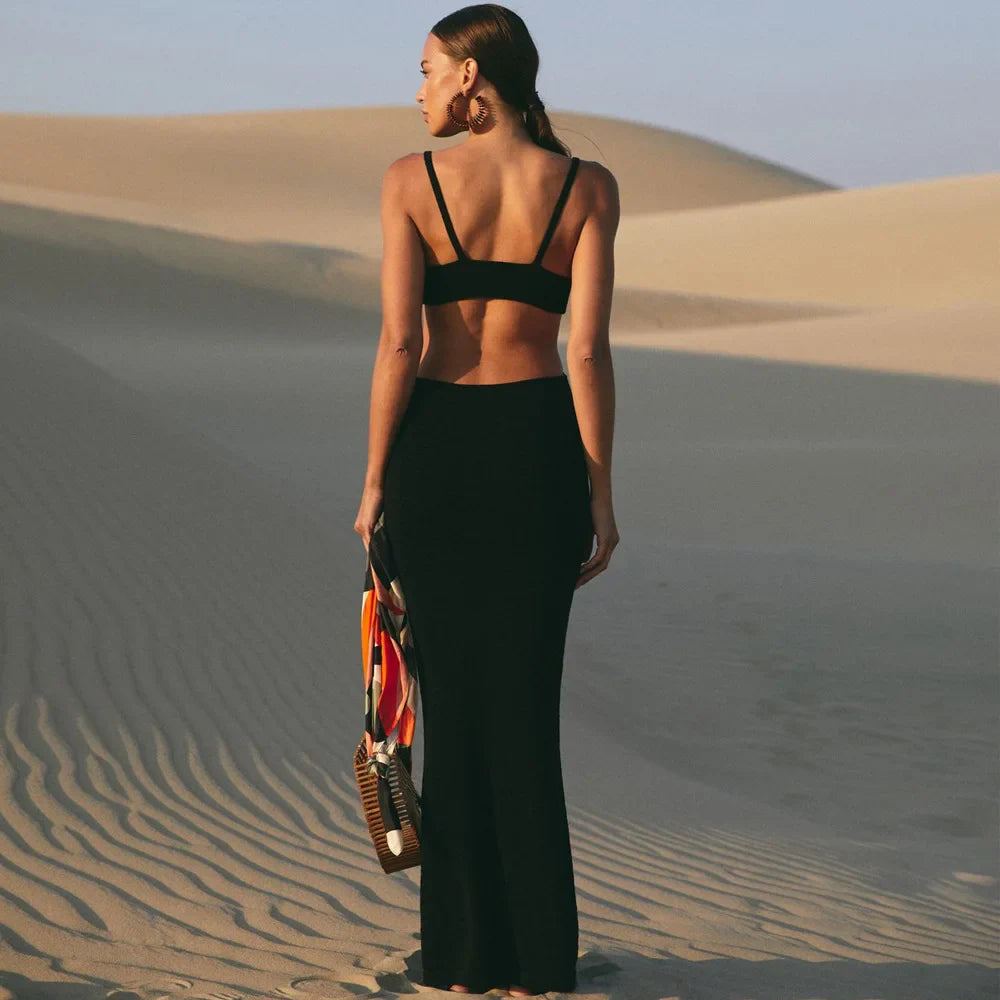 Elegant Sleeveless Backless Spaghetti Strap Party Dress