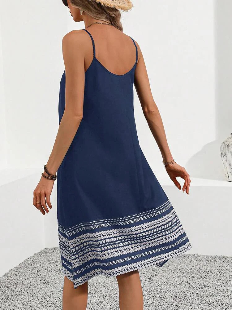 Sleeveless U Neck Dress For Women Casual Summer Sling Dress