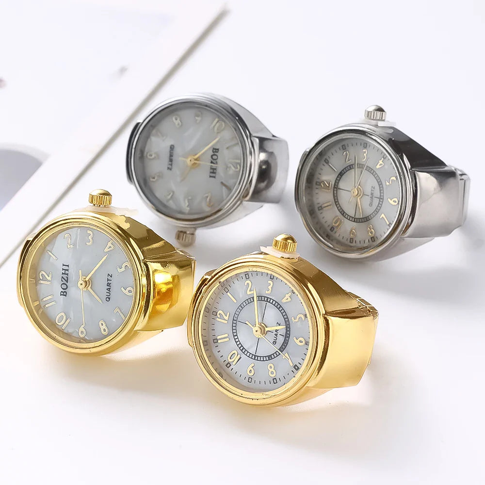 Fashion Ring Watch Unisex Quartz Jewelry with Clear Numbers Ideal Gift for Couples