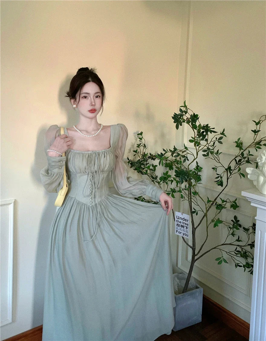 Elegant Long Sleeve Vintage Party Birthday Dress For Women