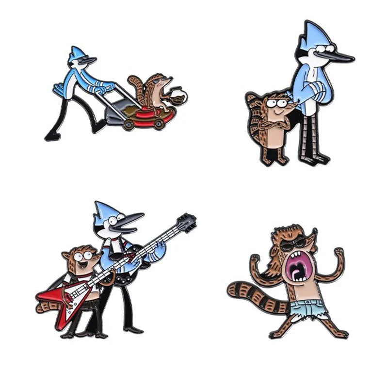 Cartoon Character Enamel Pins Set Cute Anime Brooches Fashion Accessories