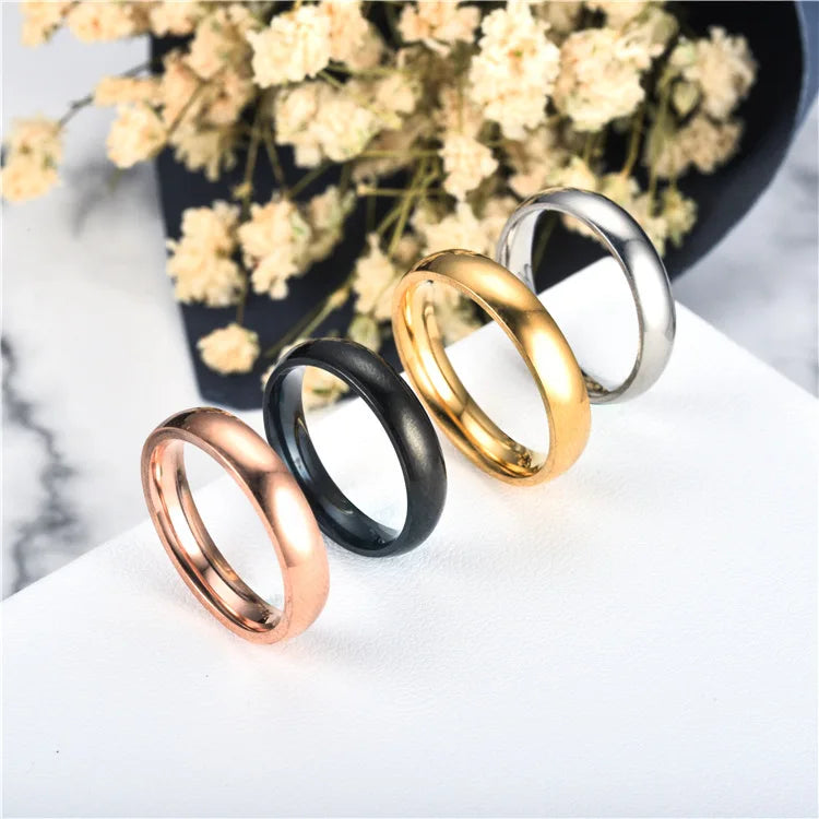 6mm Titanium Wedding Ring Set for Men and Women High Polished Stainless Steel Couple Jewelry Gifts
