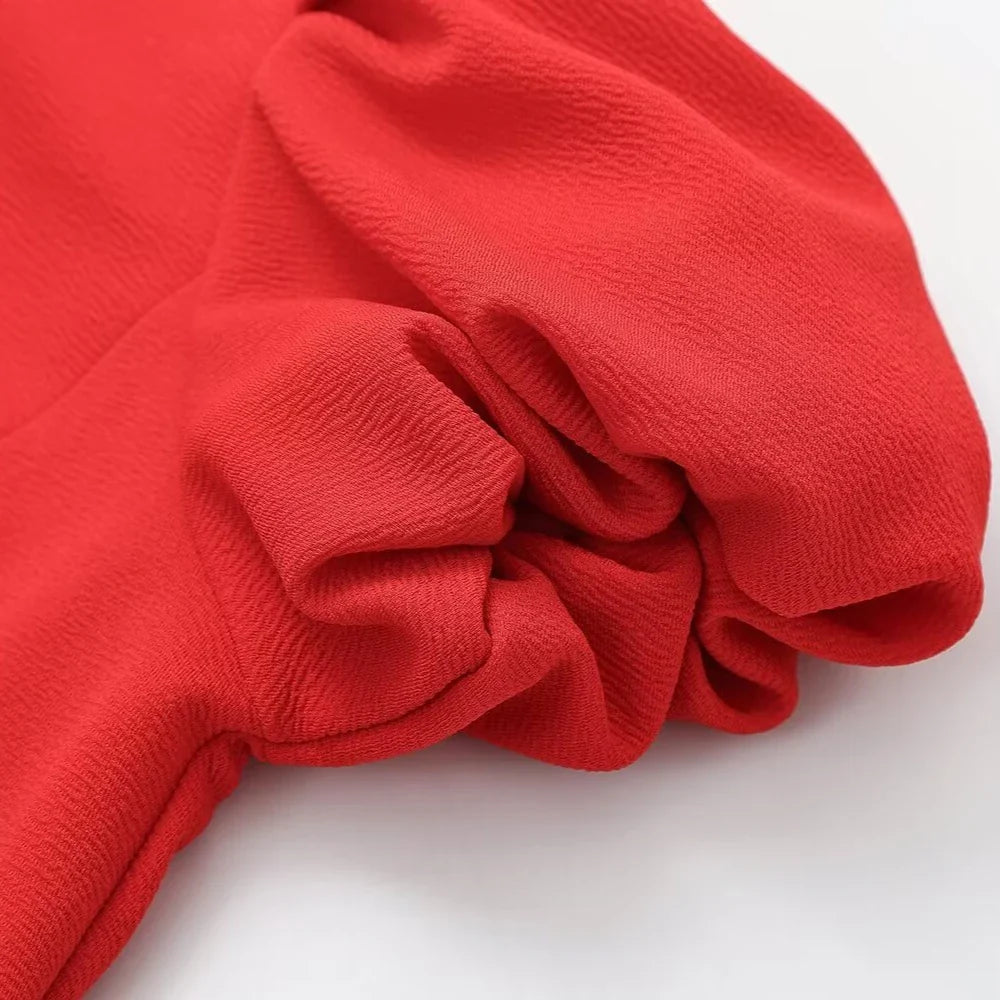 Elegant Red Bowknot A Line Mini Dress For Party Evening