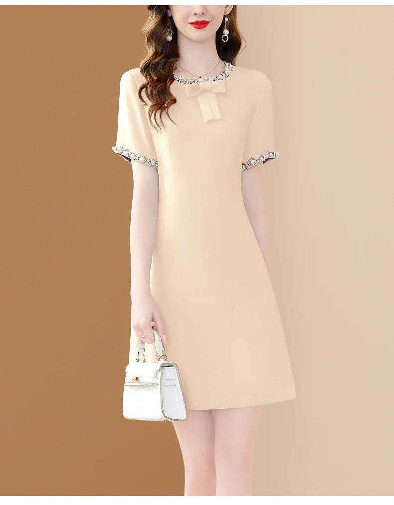 Embroidered Flare Dress For Women Office A Line Style