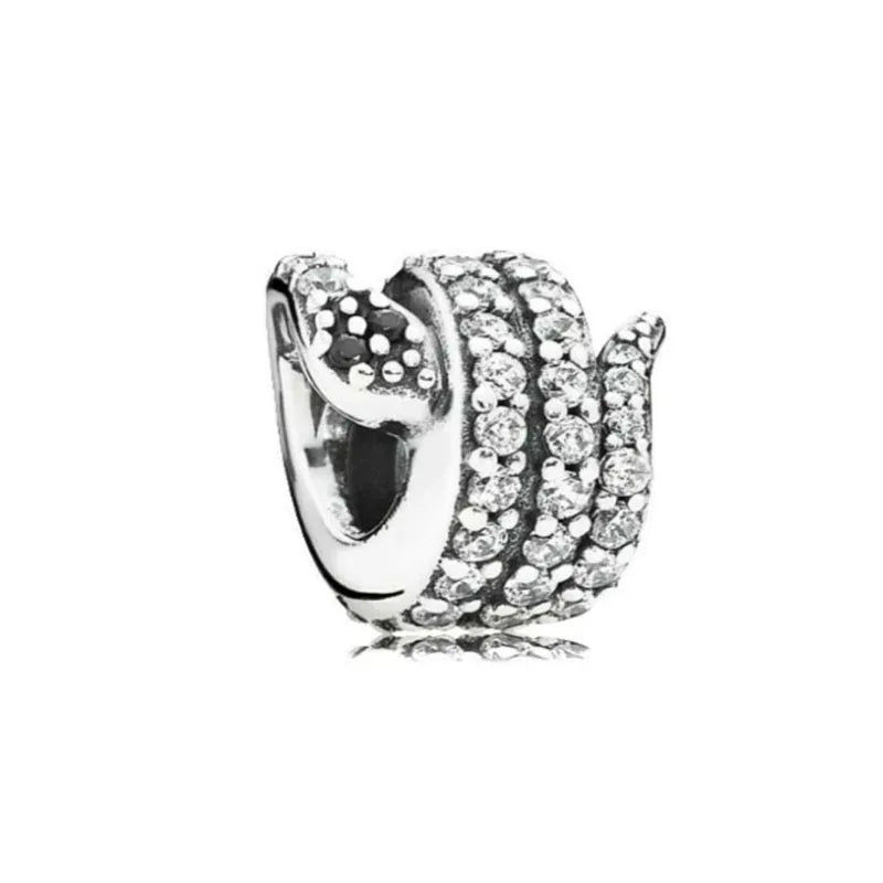 925 Sterling Silver Family Tree Heart Pendant Beads for DIY Bracelets