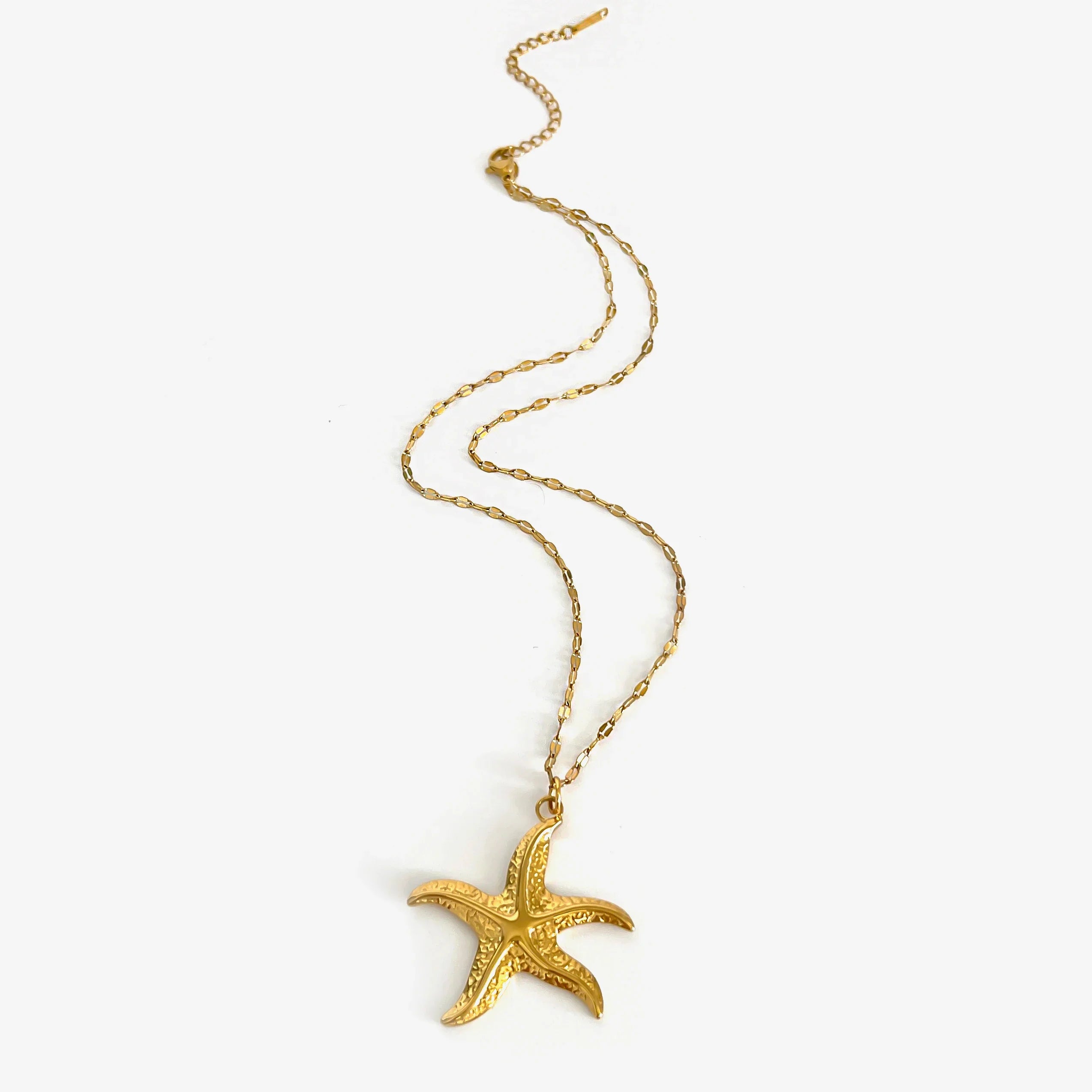 Elegant White Enamel Turtle Conch Starfish Pendant Necklace 18K Gold Plated Jewelry for Women