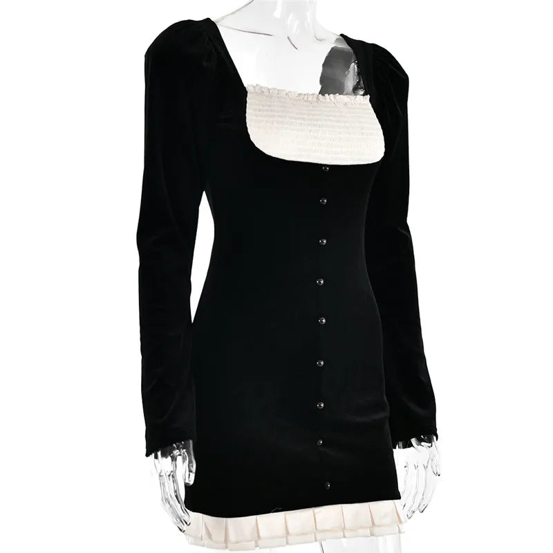 Elegant Backless Long Sleeve Bodycon Mini Dress for Party