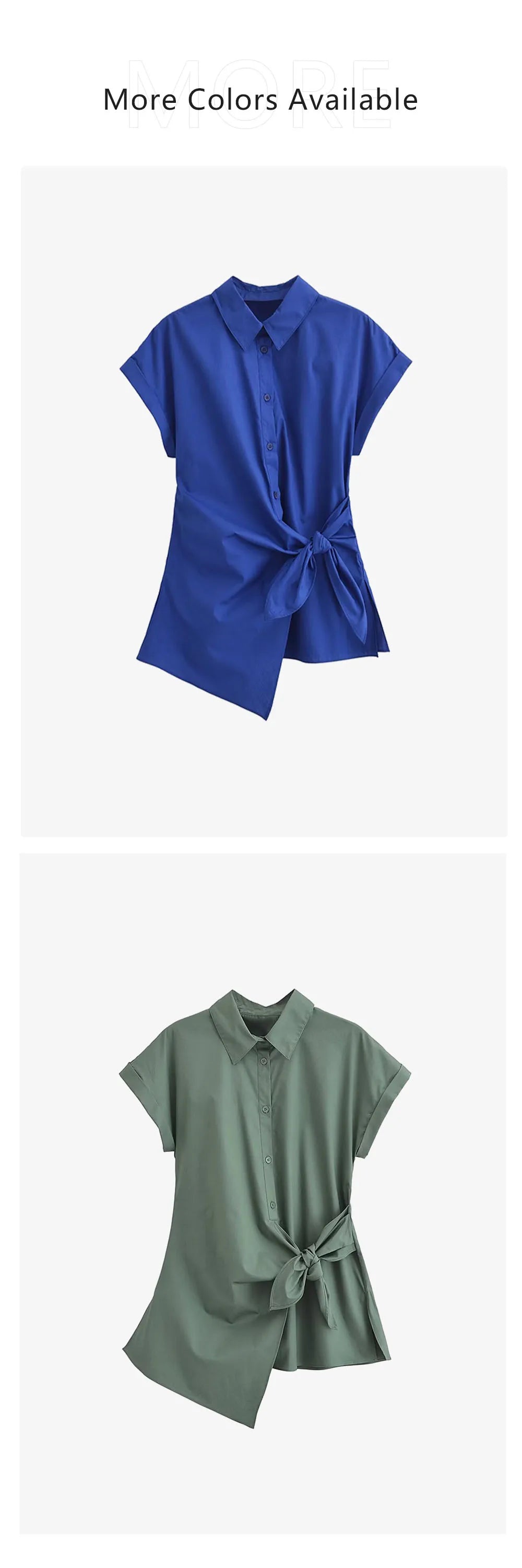 Women's Elegant Poplin Shirt Top with Versatile Waist Tie Detail Slimming Design Summer Fashion Blouse for Office and Casual Wear