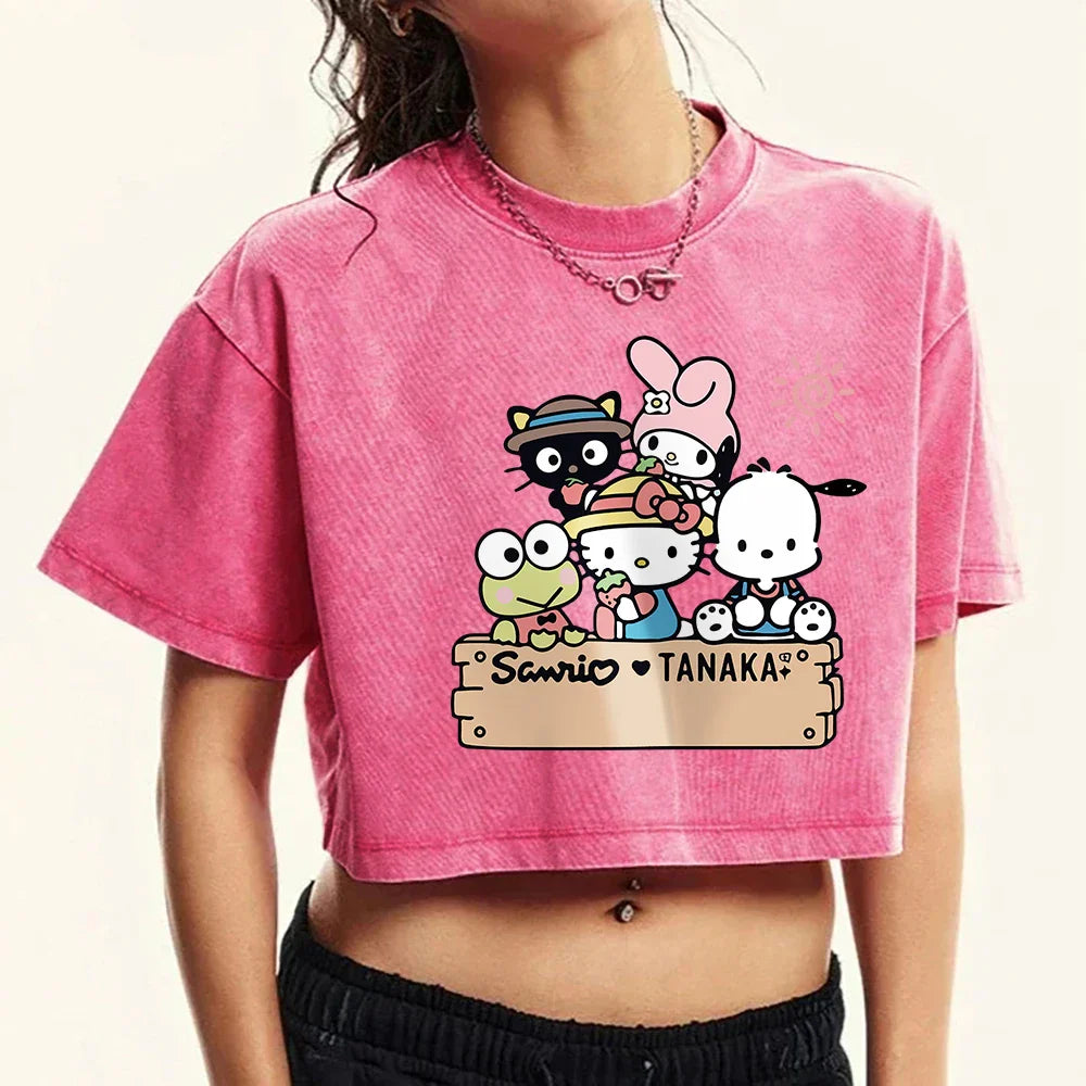Vintage Cotton Fairycore Women's T-Shirt Loose Fit Summer O-Neck Tee