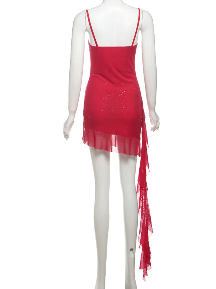 Sequin Bodycon Dress With Tassel Detailing For Beach